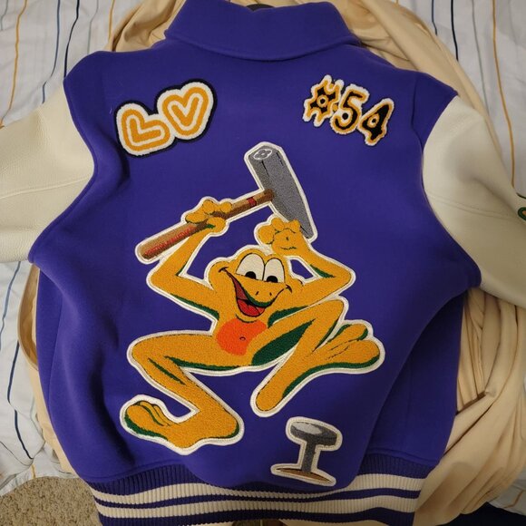 Louis Vuitton x Virgil Abloh size 44 AW22 Purple Frog Varsity - Picture 3 of 15
